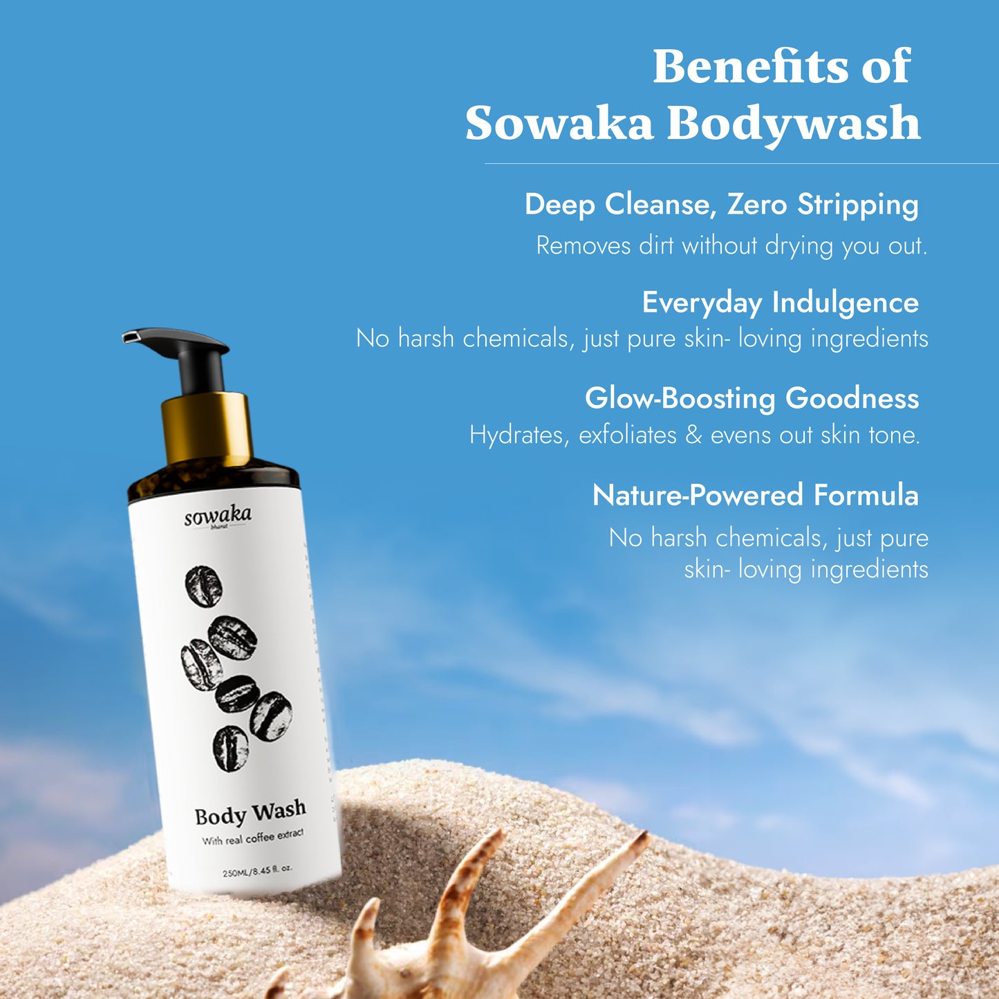 SOWAKA COFFEE BODY WASH - 250ml
