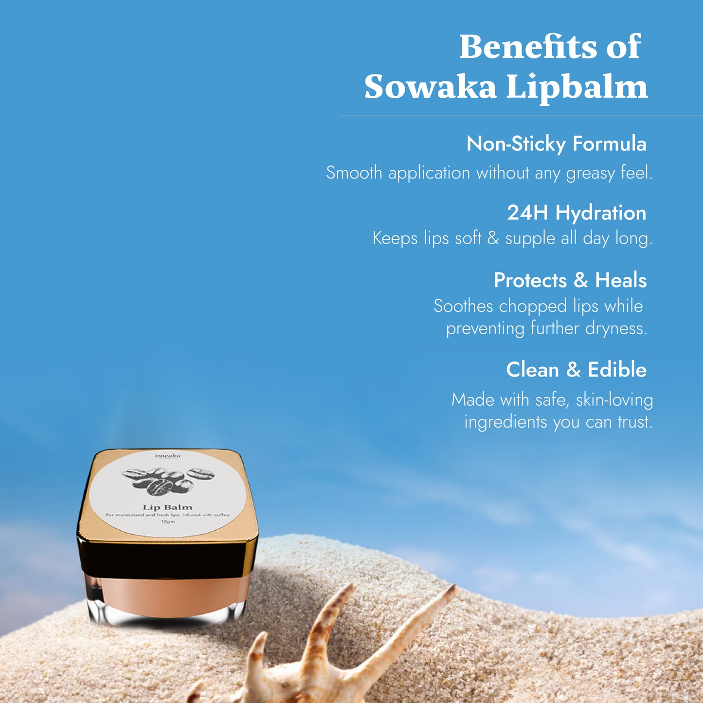 SOWAKA COFFEE LIP BALM - 12g