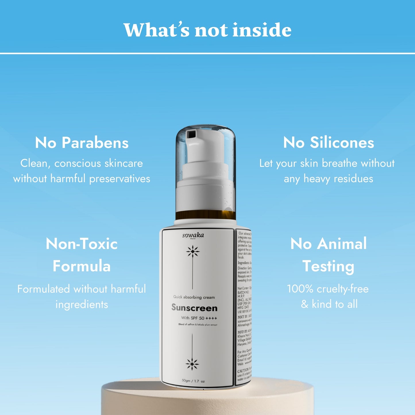 SOWAKA SPF 50++++ SUNSCREEN - 50G