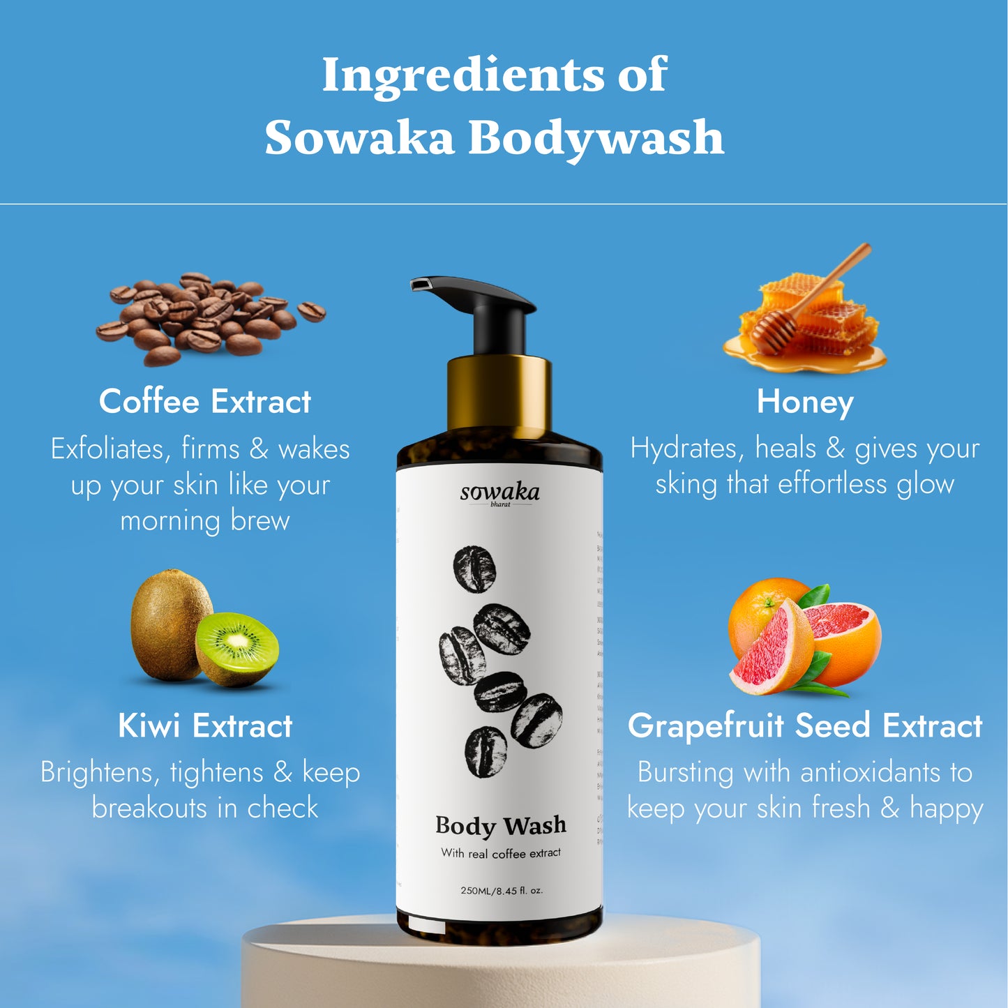 SOWAKA COFFEE BODY WASH - 250ml