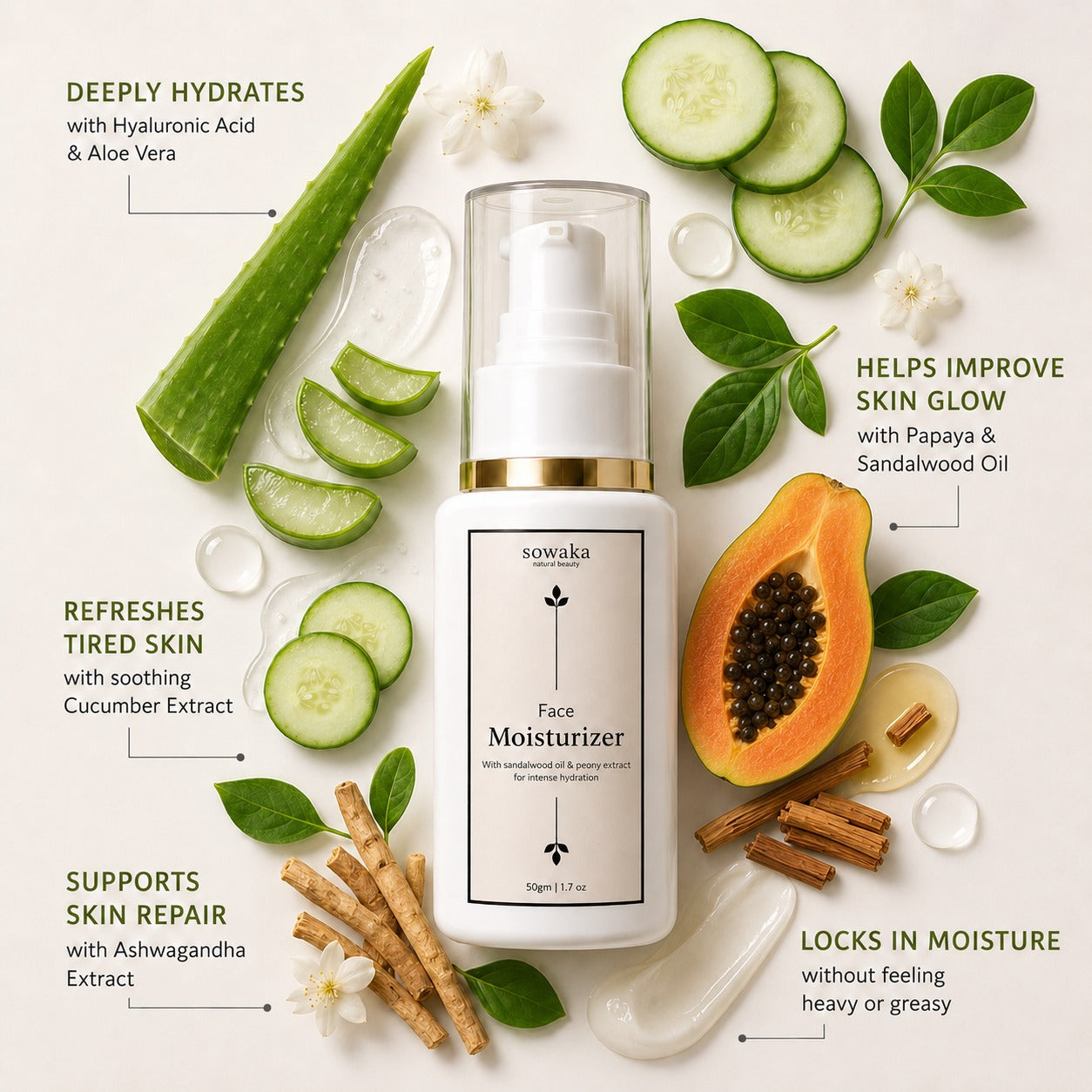 SOWAKA FACE MOISTURIZER - 50g